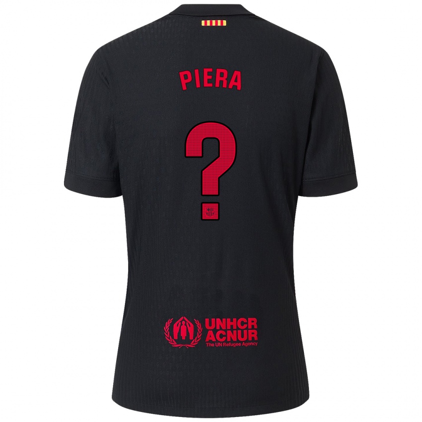 Criança Camisola Juan Piera #0 Vermelho Preto Alternativa 2024/25 Camisa Brasil