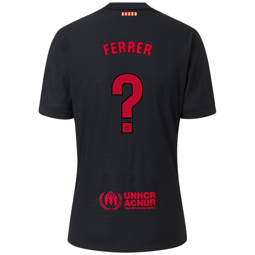 Criança Camisola Dani Ferrer #0 Vermelho Preto Alternativa 2024/25 Camisa Brasil