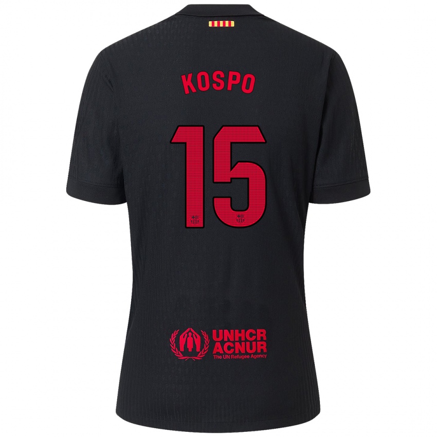 Criança Camisola Eman Kospo #15 Vermelho Preto Alternativa 2024/25 Camisa Brasil