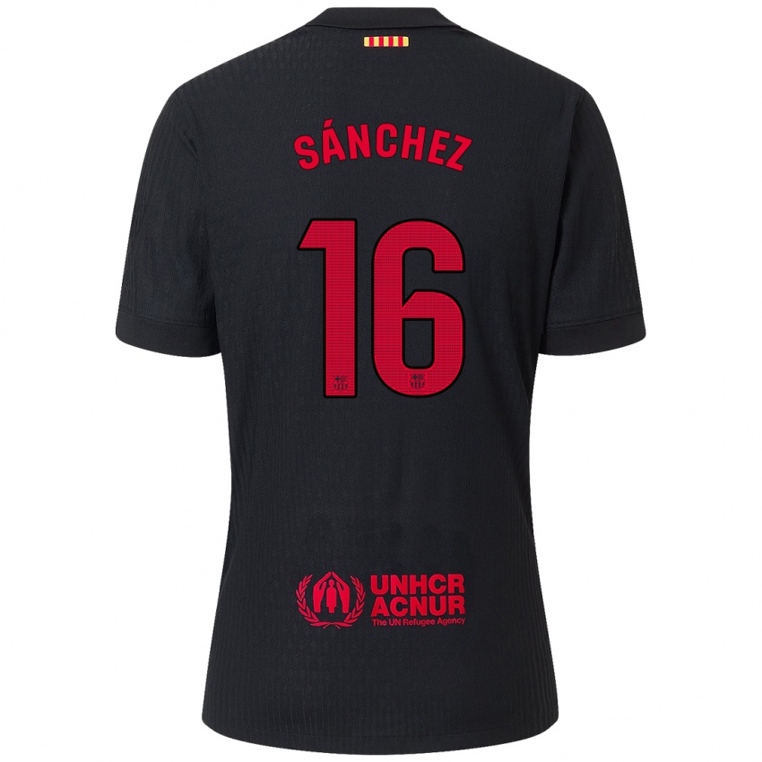 Criança Camisola Edu Sánchez #16 Vermelho Preto Alternativa 2024/25 Camisa Brasil