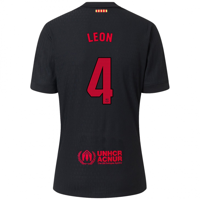 Criança Camisola Maria Pilar Leon #4 Vermelho Preto Alternativa 2024/25 Camisa Brasil