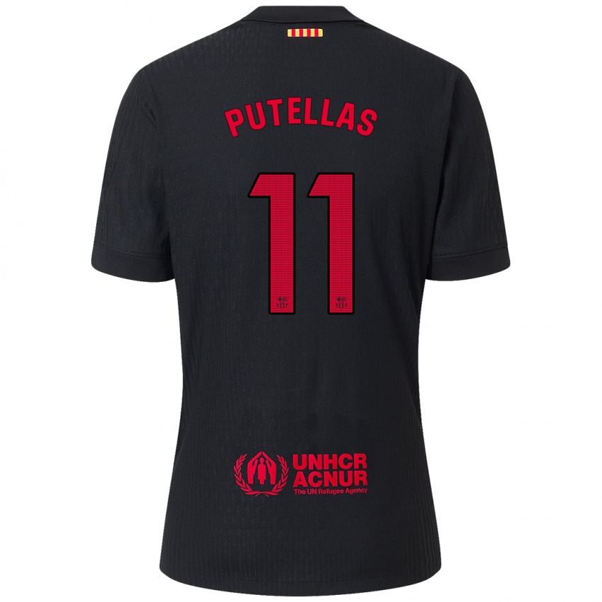 Criança Camisola Alexia Putellas #11 Vermelho Preto Alternativa 2024/25 Camisa Brasil