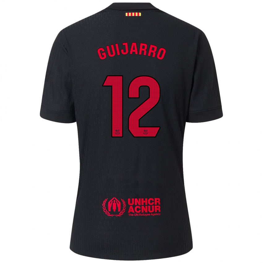 Criança Camisola Patricia Guijarro #12 Vermelho Preto Alternativa 2024/25 Camisa Brasil