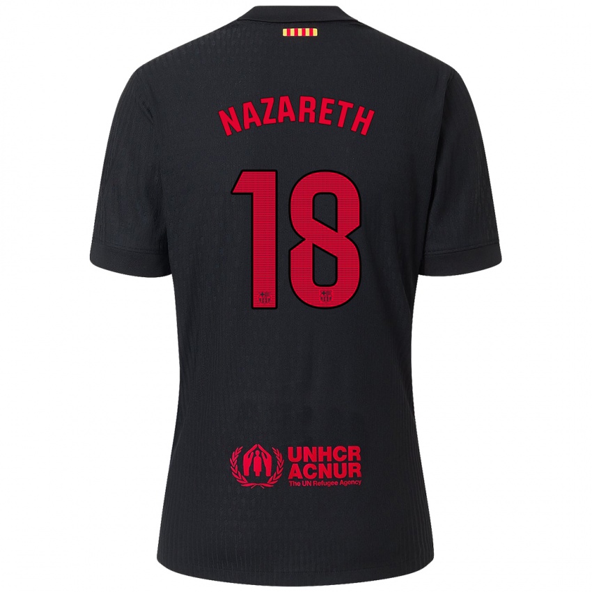 Criança Camisola Kika Nazareth #18 Vermelho Preto Alternativa 2024/25 Camisa Brasil