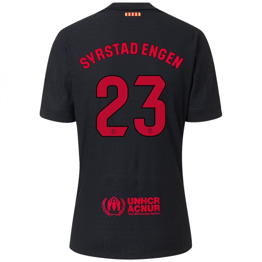 Criança Camisola Ingrid Syrstad Engen #23 Vermelho Preto Alternativa 2024/25 Camisa Brasil