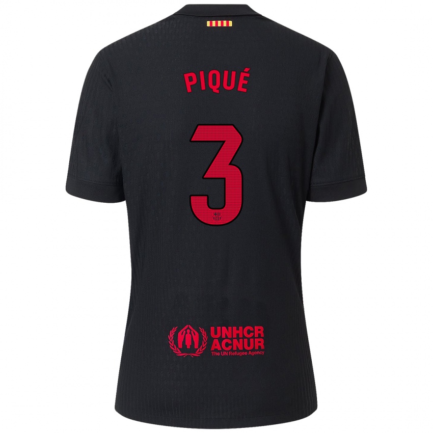 Criança Camisola Gerard Pique #3 Vermelho Preto Alternativa 2024/25 Camisa Brasil