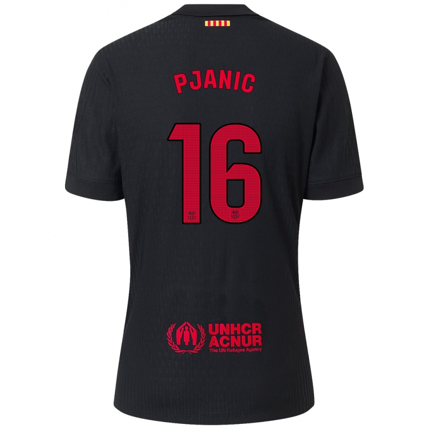 Criança Camisola Miralem Pjanic #16 Vermelho Preto Alternativa 2024/25 Camisa Brasil