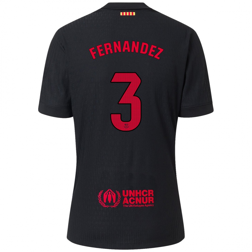 Criança Camisola Jana Fernandez #3 Vermelho Preto Alternativa 2024/25 Camisa Brasil