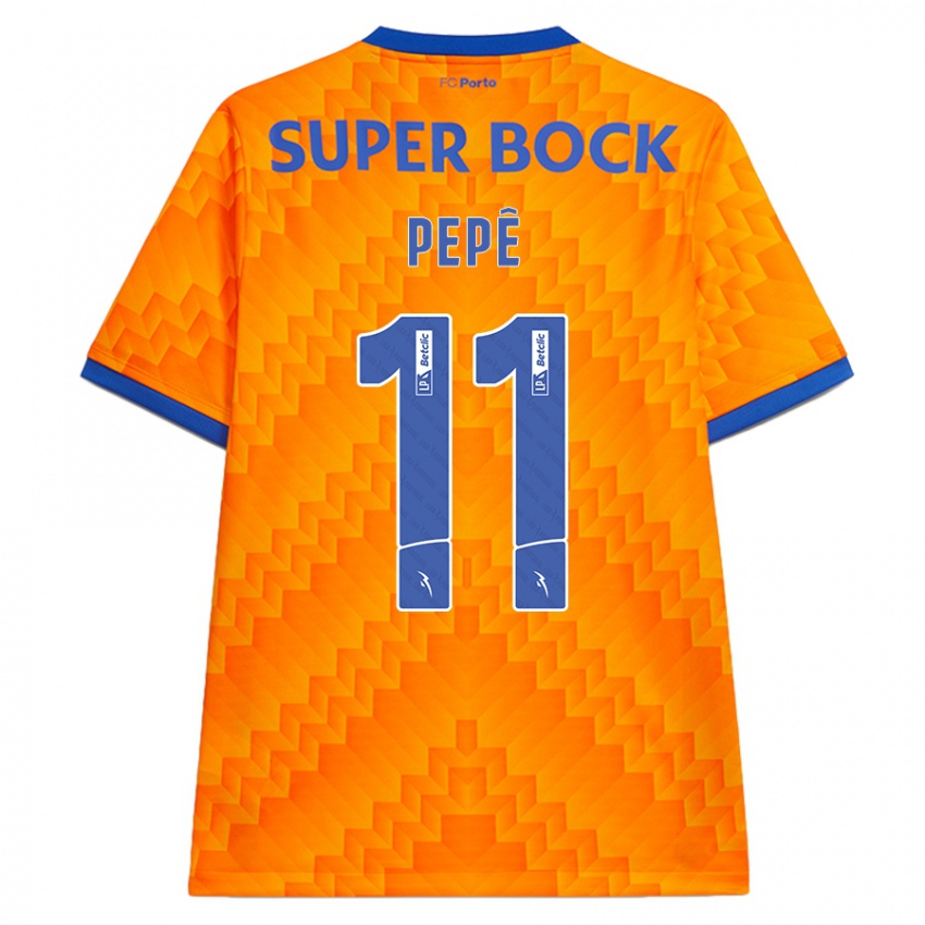 Criança Camisola Pepe #11 Laranja Alternativa 2024/25 Camisa Brasil