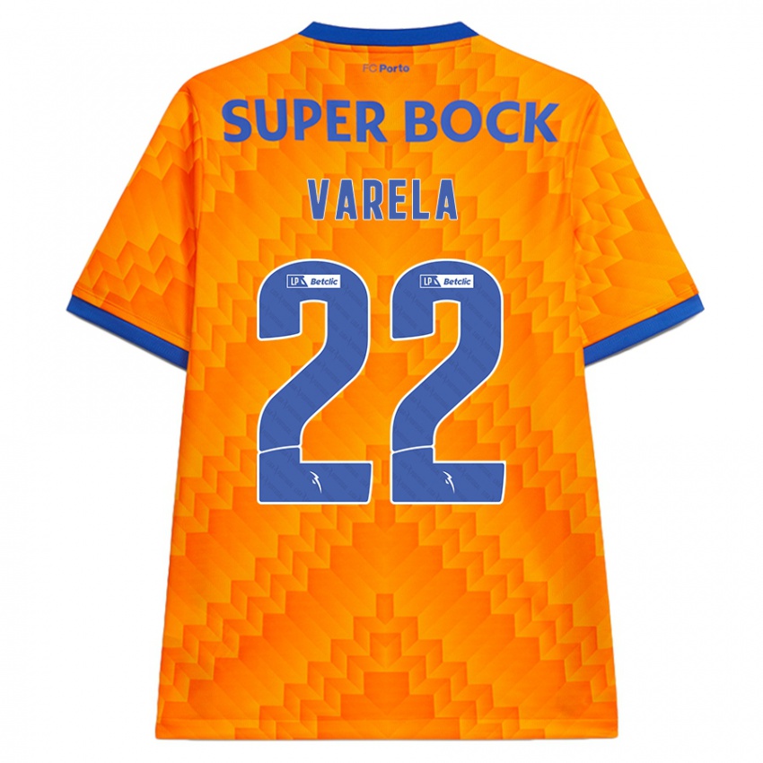 Criança Camisola Alan Varela #22 Laranja Alternativa 2024/25 Camisa Brasil