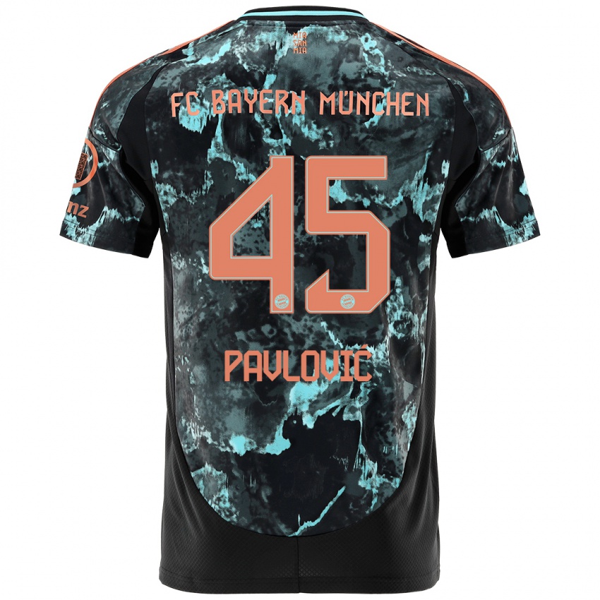 Criança Camisola Aleksandar Pavlovic #45 Preto Alternativa 2024/25 Camisa Brasil