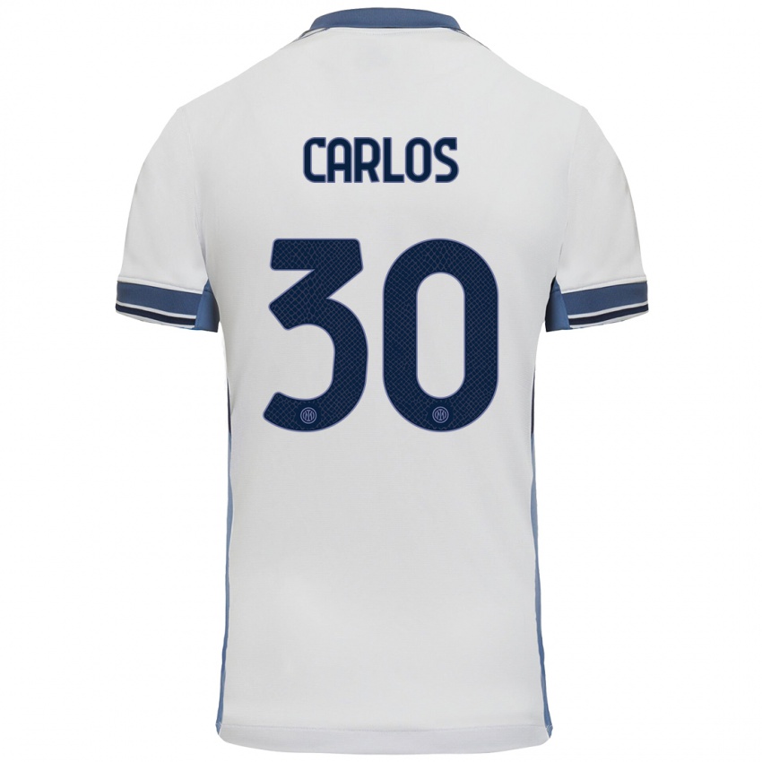 Criança Camisola Carlos Augusto #30 Cinzento Branco Alternativa 2024/25 Camisa Brasil