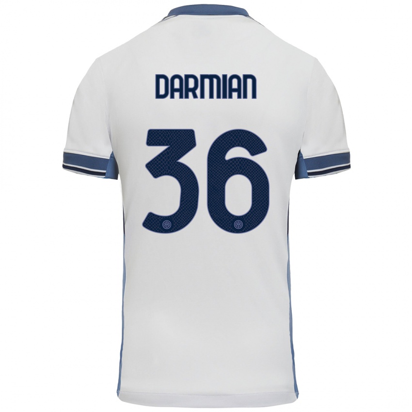 Criança Camisola Matteo Darmian #36 Cinzento Branco Alternativa 2024/25 Camisa Brasil