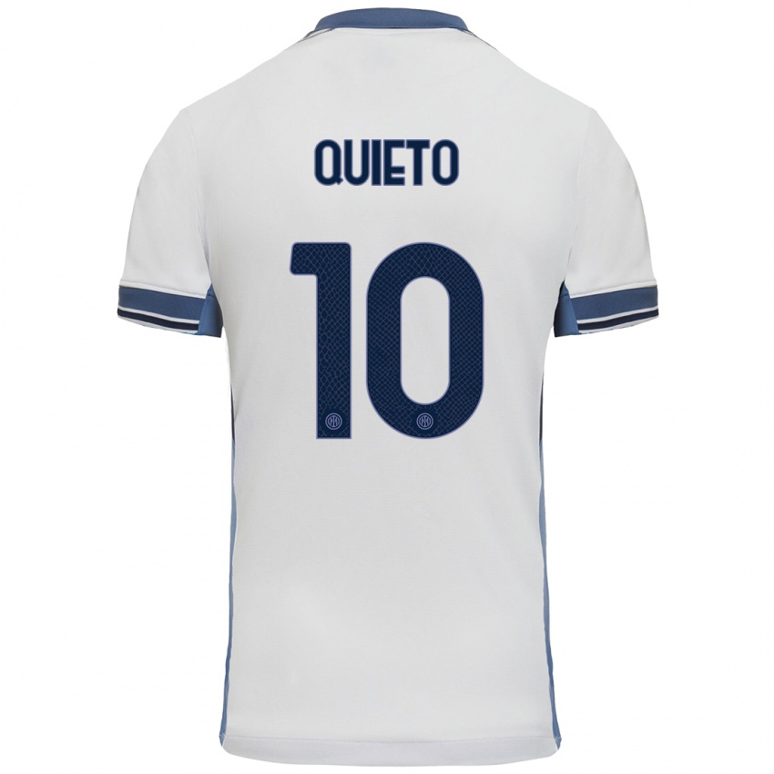 Criança Camisola Daniele Quieto #10 Cinzento Branco Alternativa 2024/25 Camisa Brasil