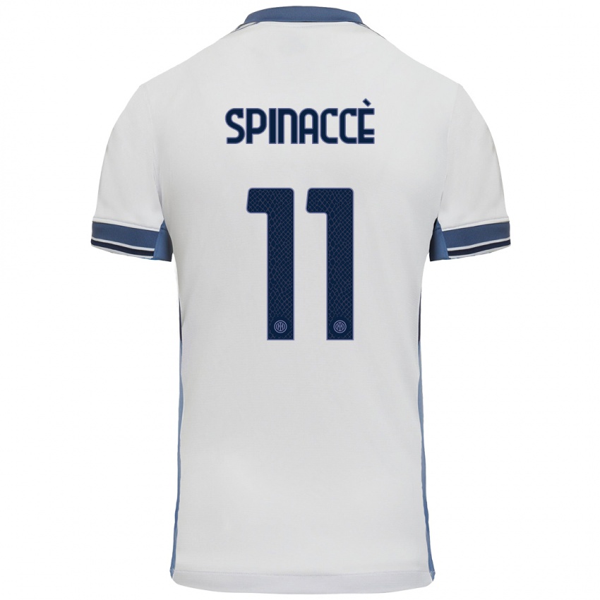 Criança Camisola Matteo Spinaccè #11 Cinzento Branco Alternativa 2024/25 Camisa Brasil