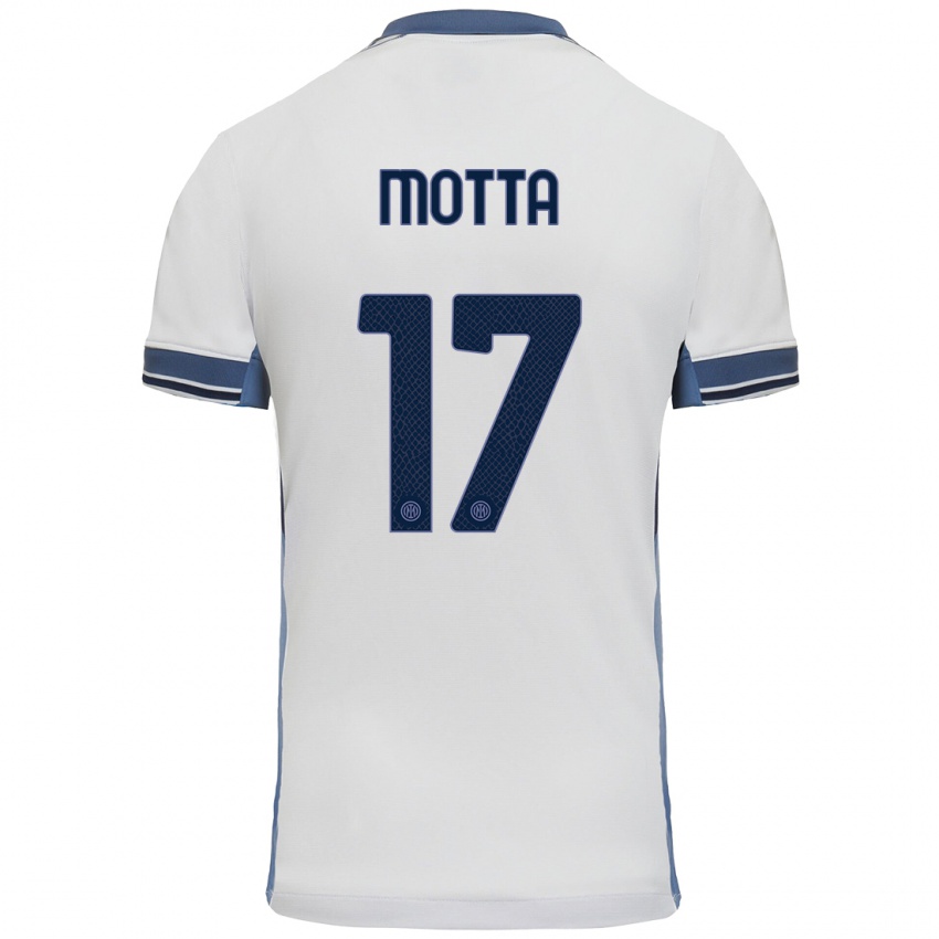 Criança Camisola Matteo Motta #17 Cinzento Branco Alternativa 2024/25 Camisa Brasil