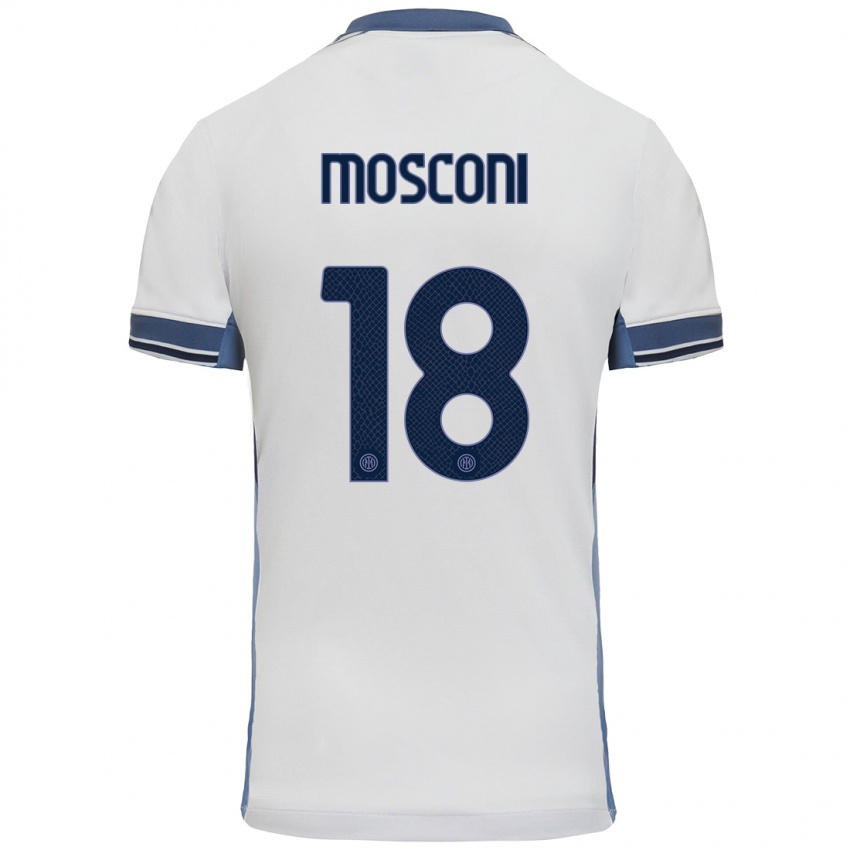 Criança Camisola Mattia Mosconi #18 Cinzento Branco Alternativa 2024/25 Camisa Brasil