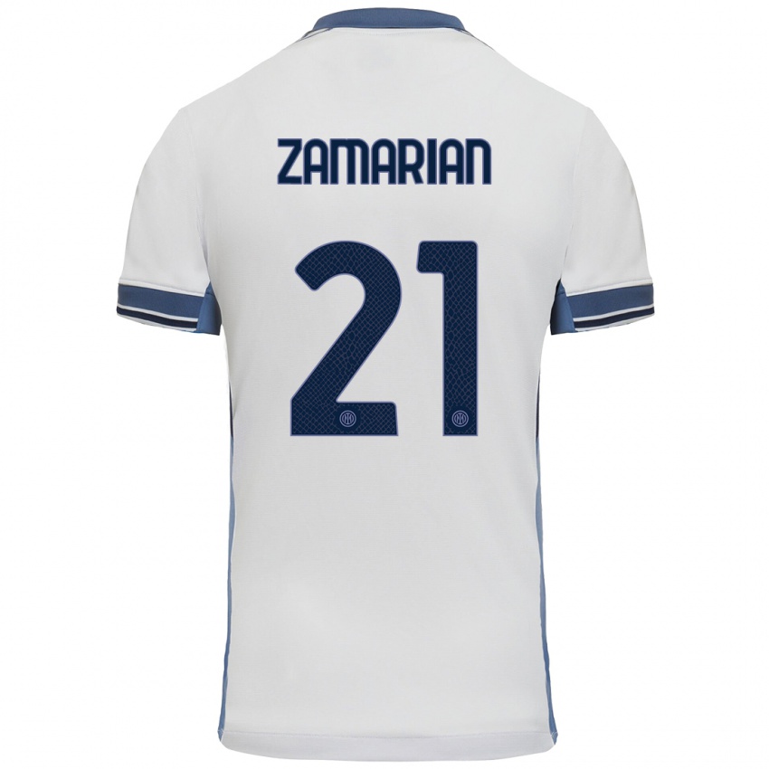 Criança Camisola Matteo Zamarian #21 Cinzento Branco Alternativa 2024/25 Camisa Brasil