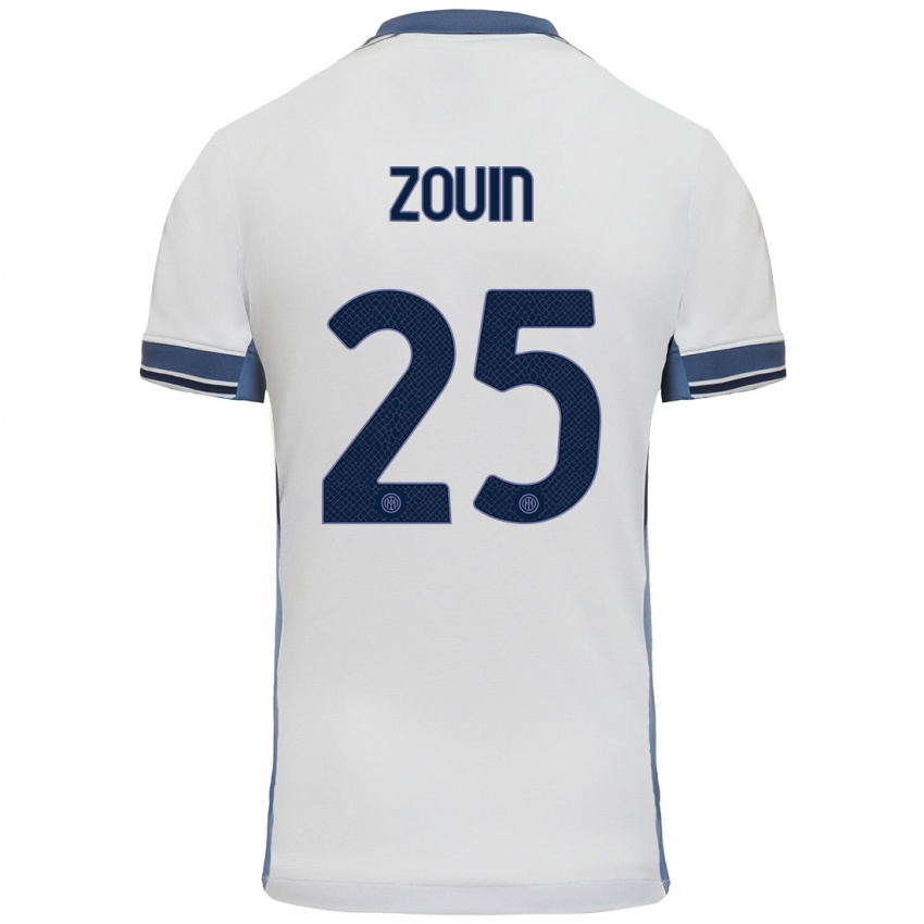 Criança Camisola Aymen Zouin #25 Cinzento Branco Alternativa 2024/25 Camisa Brasil