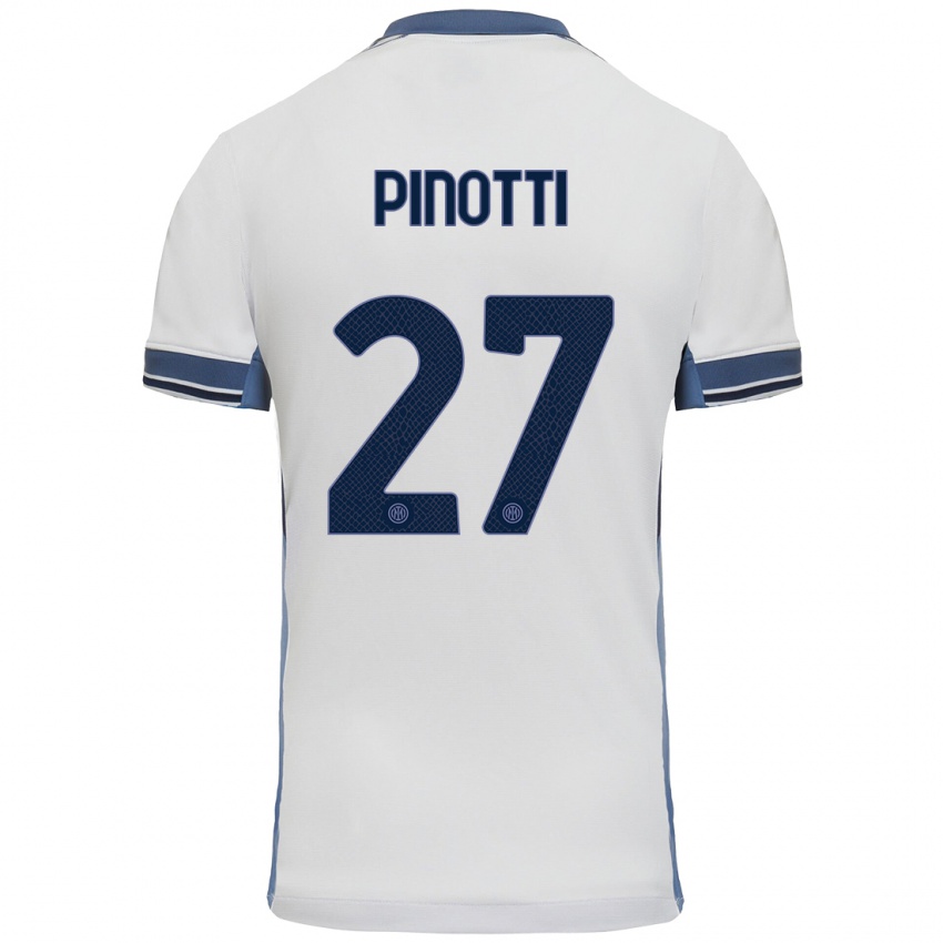 Criança Camisola Manuel Pinotti #27 Cinzento Branco Alternativa 2024/25 Camisa Brasil