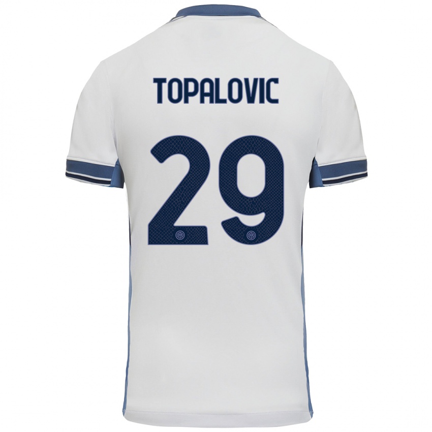 Criança Camisola Luka Topalovic #29 Cinzento Branco Alternativa 2024/25 Camisa Brasil