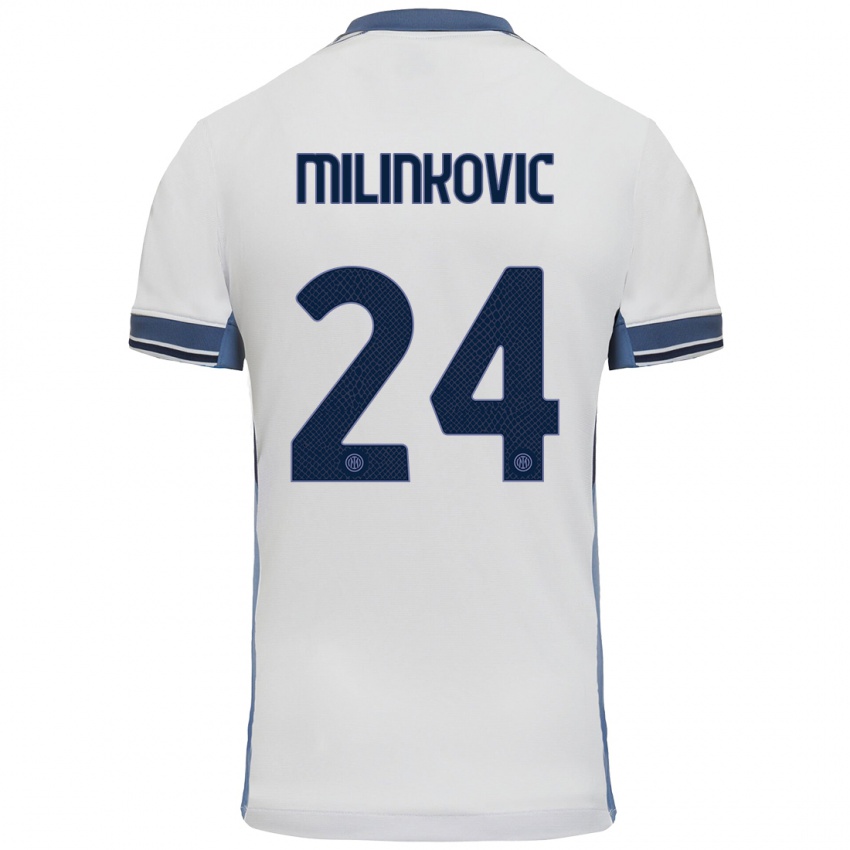 Criança Camisola Marija Milinković #24 Cinzento Branco Alternativa 2024/25 Camisa Brasil