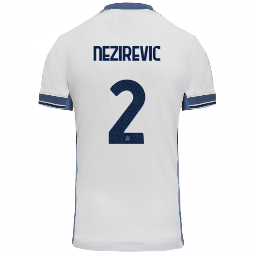 Criança Camisola Alem Nezirevic #2 Cinzento Branco Alternativa 2024/25 Camisa Brasil