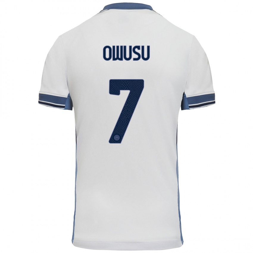 Criança Camisola Enoch Owusu #7 Cinzento Branco Alternativa 2024/25 Camisa Brasil