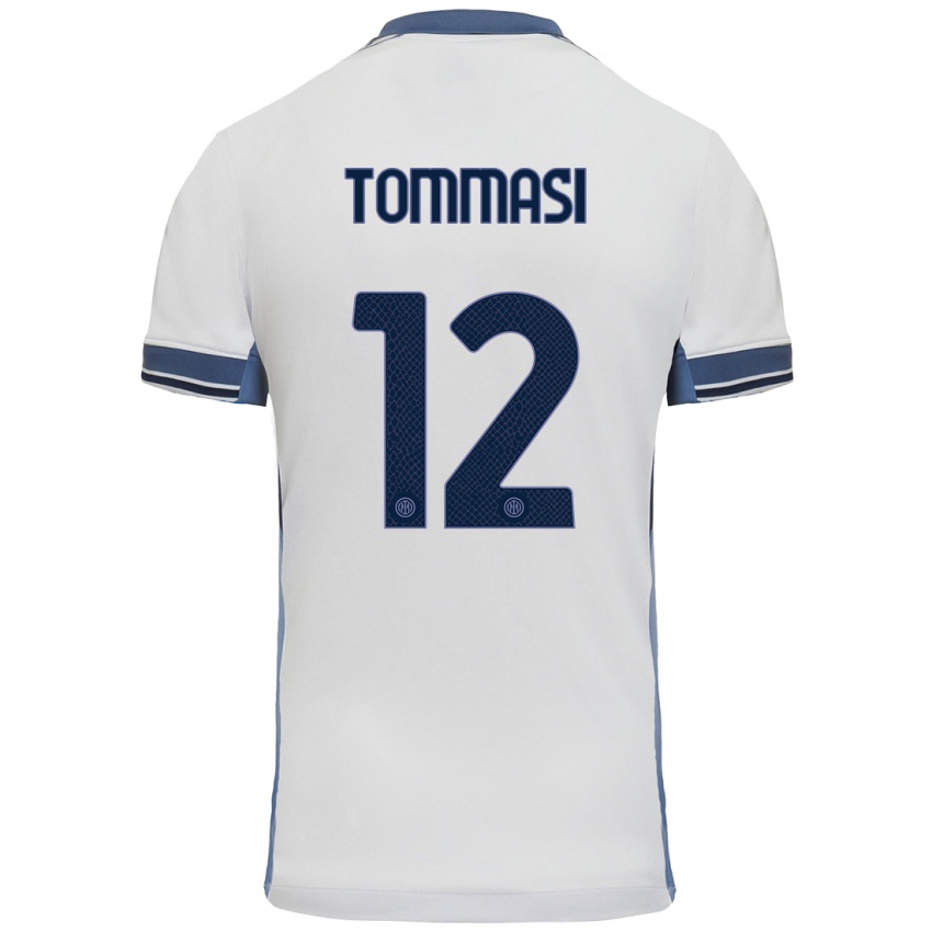 Criança Camisola Francesco Tommasi #12 Cinzento Branco Alternativa 2024/25 Camisa Brasil