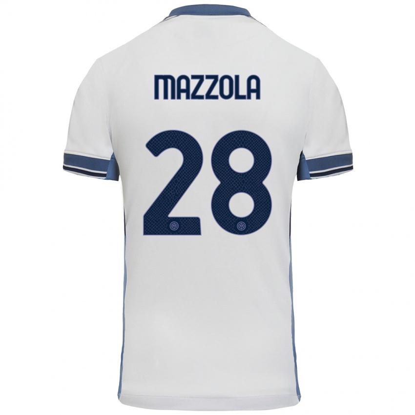 Criança Camisola Giuseppe Mazzola #28 Cinzento Branco Alternativa 2024/25 Camisa Brasil