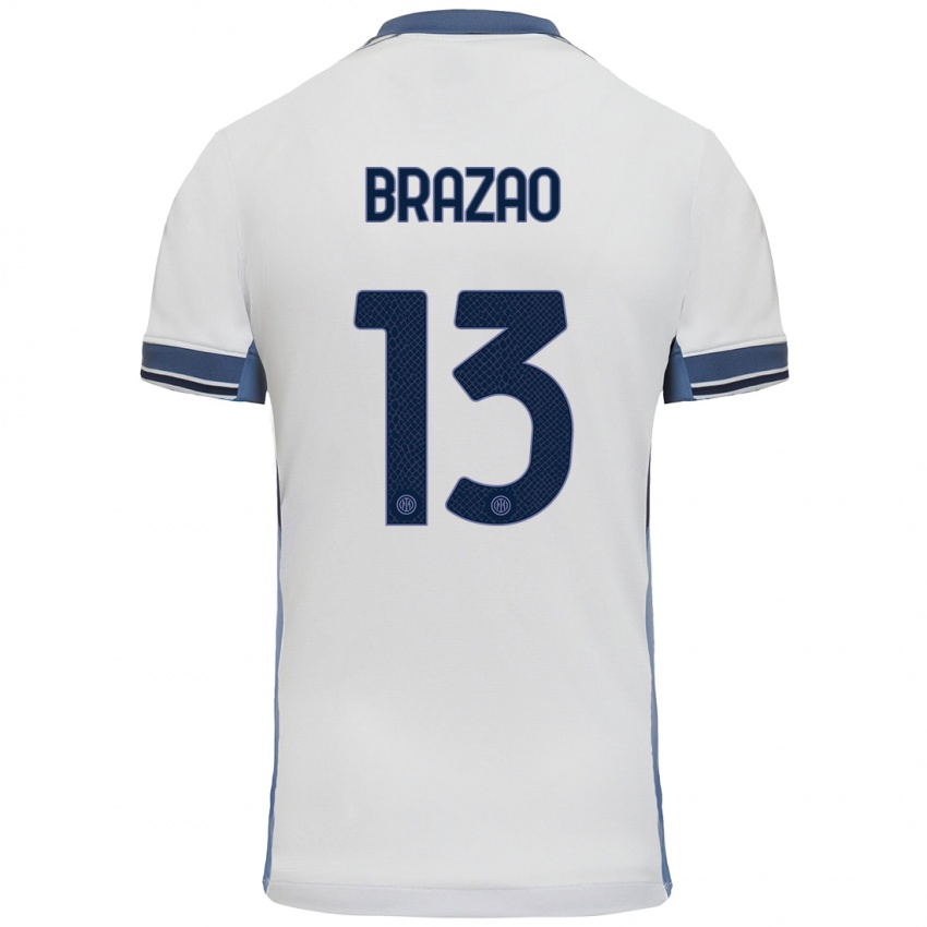 Criança Camisola Gabriel Brazao #13 Cinzento Branco Alternativa 2024/25 Camisa Brasil