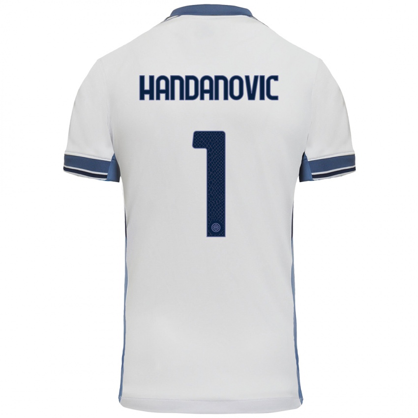 Criança Camisola Samir Handanovic #1 Cinzento Branco Alternativa 2024/25 Camisa Brasil