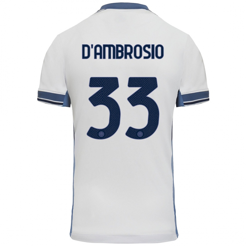 Criança Camisola Danilo D'ambrosio #33 Cinzento Branco Alternativa 2024/25 Camisa Brasil