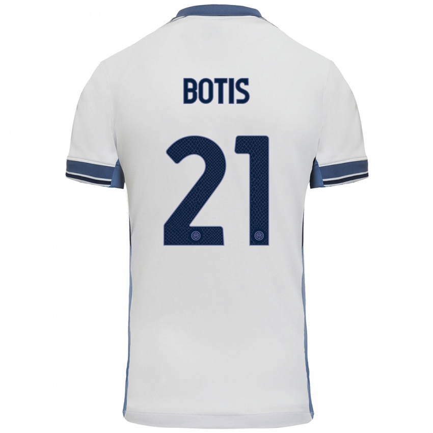 Criança Camisola Nikolaos Botis #21 Cinzento Branco Alternativa 2024/25 Camisa Brasil