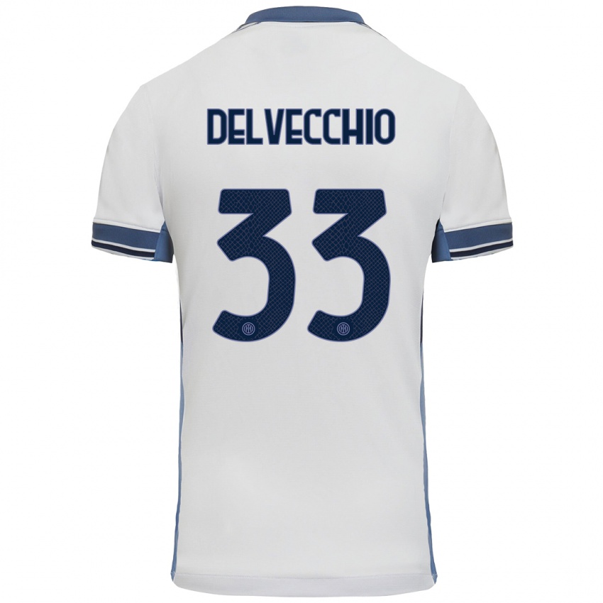 Criança Camisola Gabriele Delvecchio #33 Cinzento Branco Alternativa 2024/25 Camisa Brasil