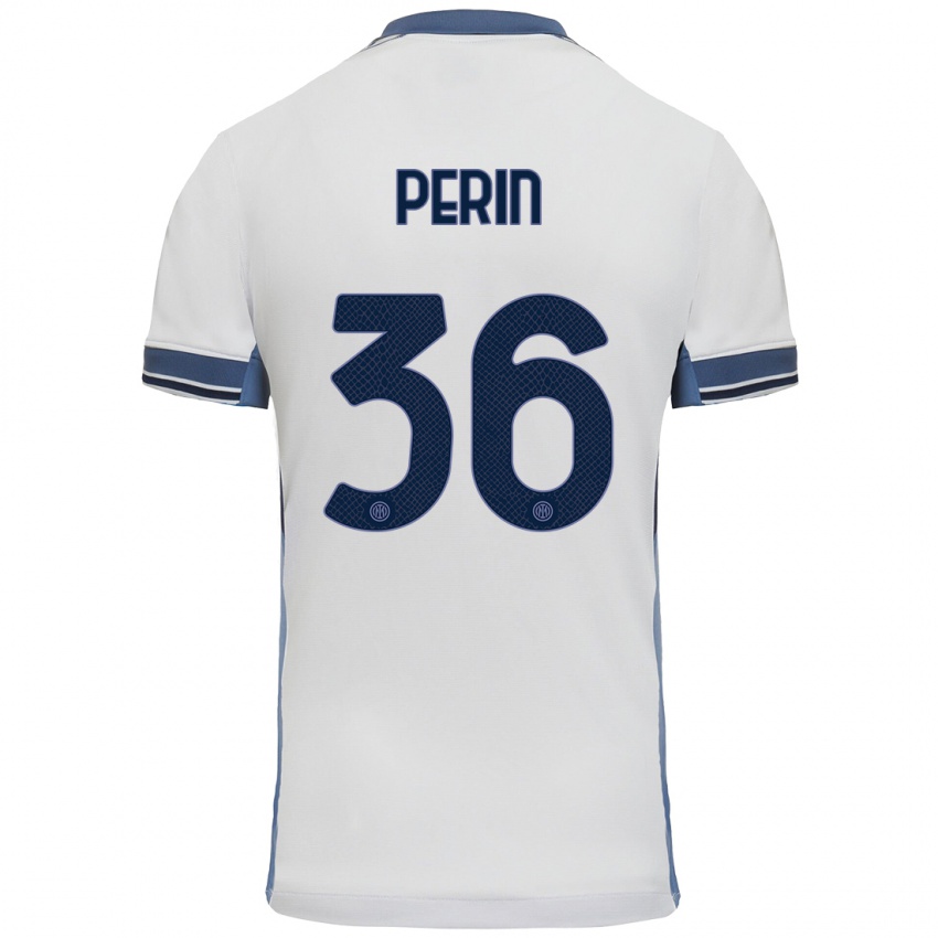 Criança Camisola Nicolo Perin #36 Cinzento Branco Alternativa 2024/25 Camisa Brasil