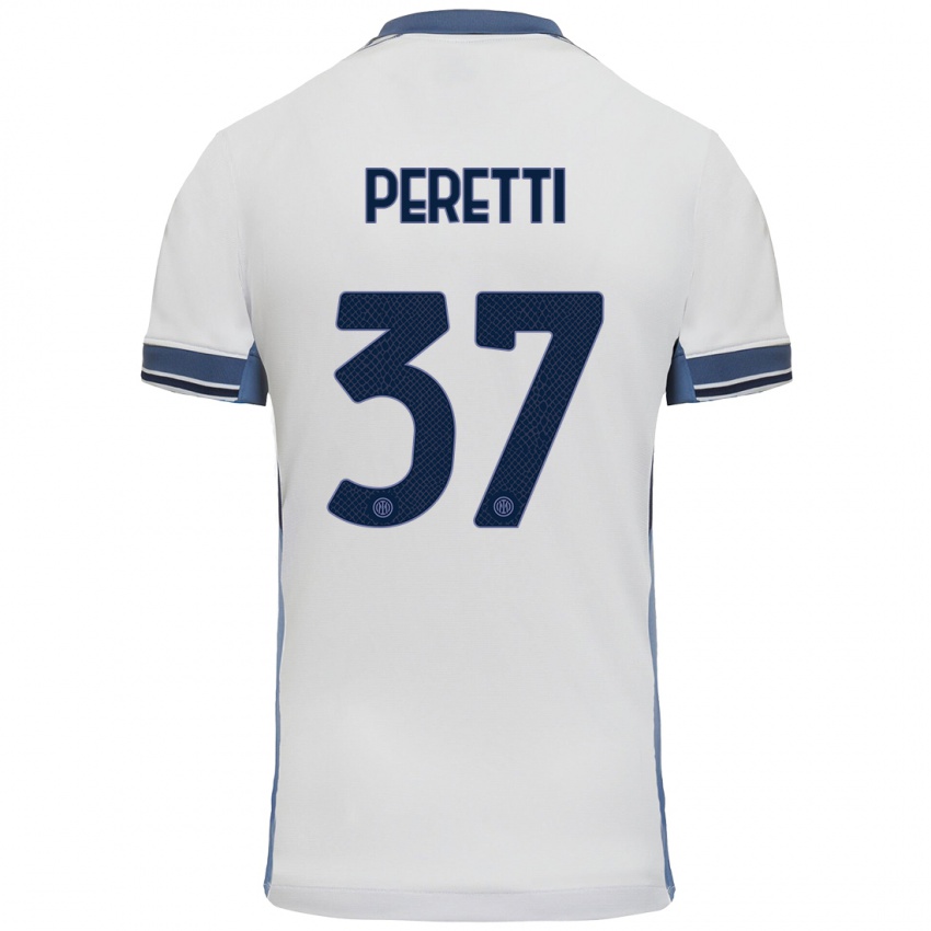 Criança Camisola Lorenzo Peretti #37 Cinzento Branco Alternativa 2024/25 Camisa Brasil