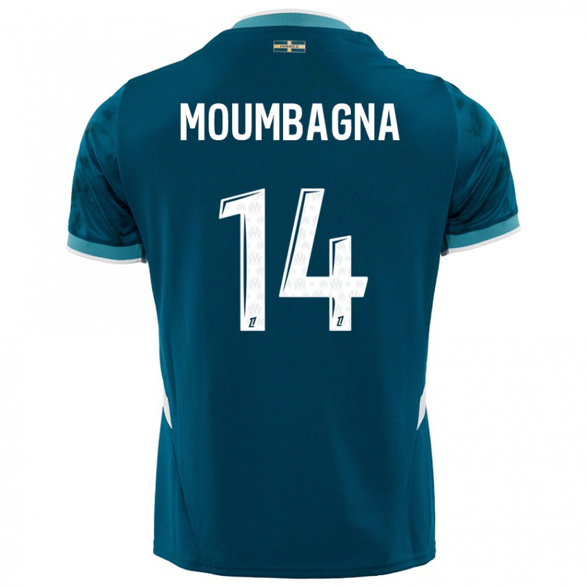 Criança Camisola Faris Moumbagna #14 Azul Turquesa Alternativa 2024/25 Camisa Brasil