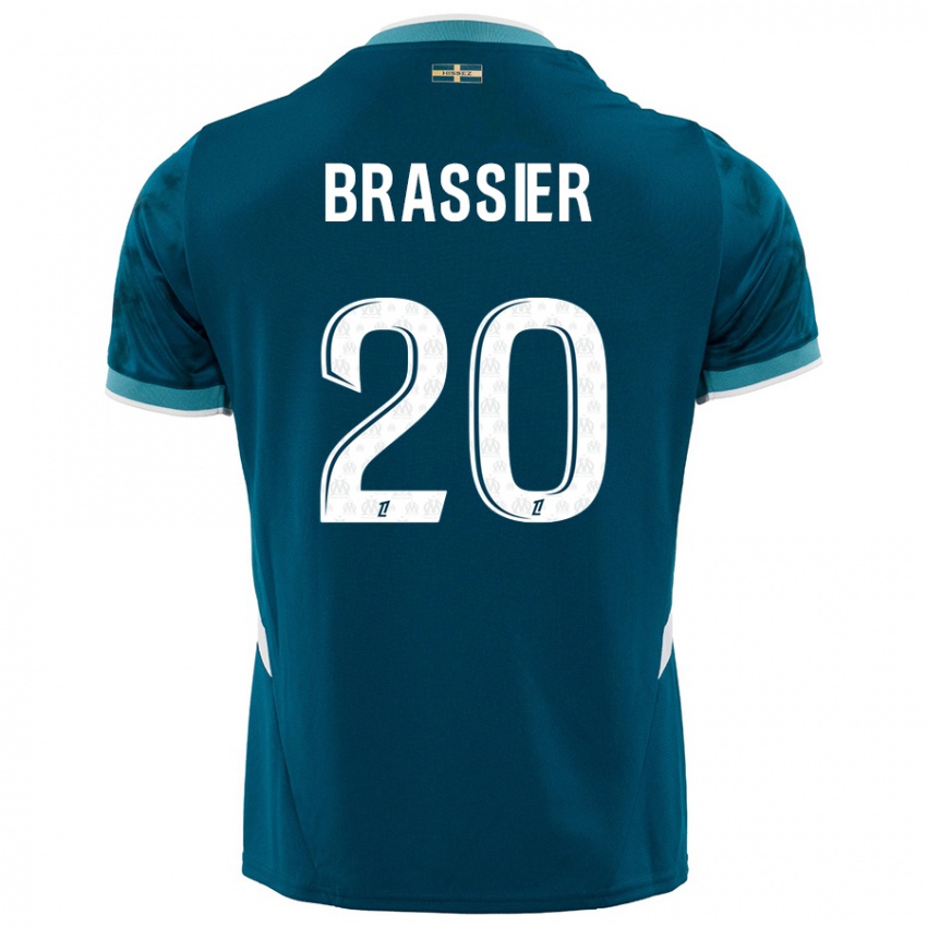 Criança Camisola Lilian Brassier #20 Azul Turquesa Alternativa 2024/25 Camisa Brasil