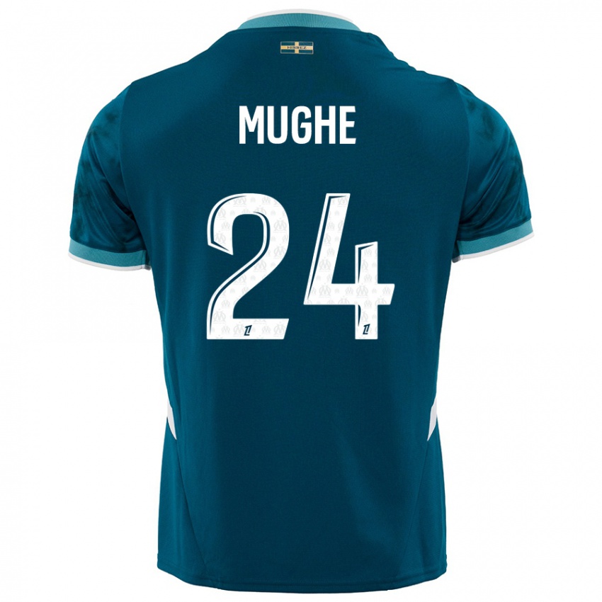 Criança Camisola François Mughe #24 Azul Turquesa Alternativa 2024/25 Camisa Brasil