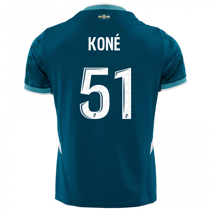 Criança Camisola Ismaël Koné #51 Azul Turquesa Alternativa 2024/25 Camisa Brasil