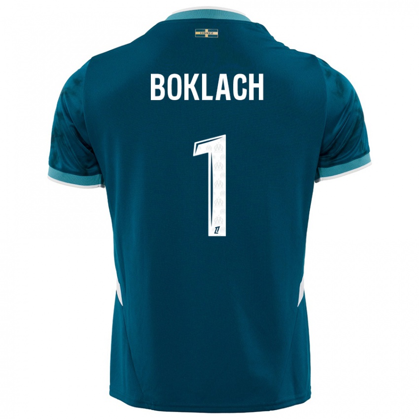 Criança Camisola Kateryna Boklach #1 Azul Turquesa Alternativa 2024/25 Camisa Brasil