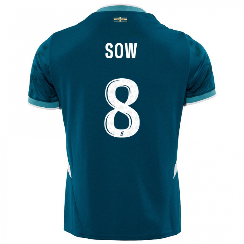 Criança Camisola Mbayang Sow #8 Azul Turquesa Alternativa 2024/25 Camisa Brasil