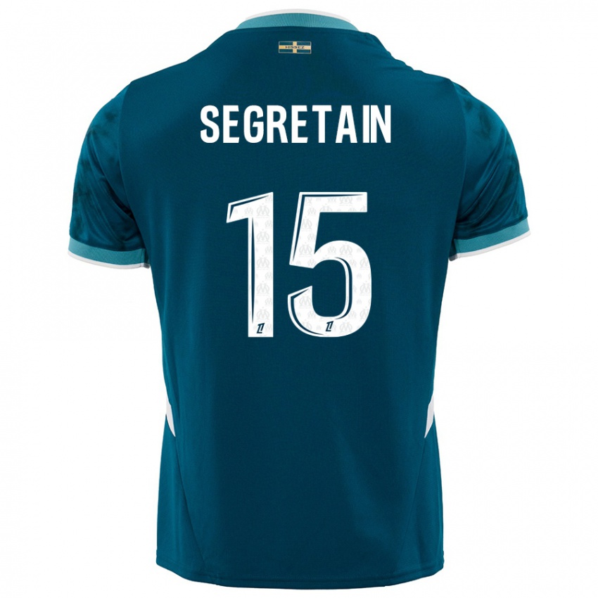 Criança Camisola Julie Ségrétain #15 Azul Turquesa Alternativa 2024/25 Camisa Brasil