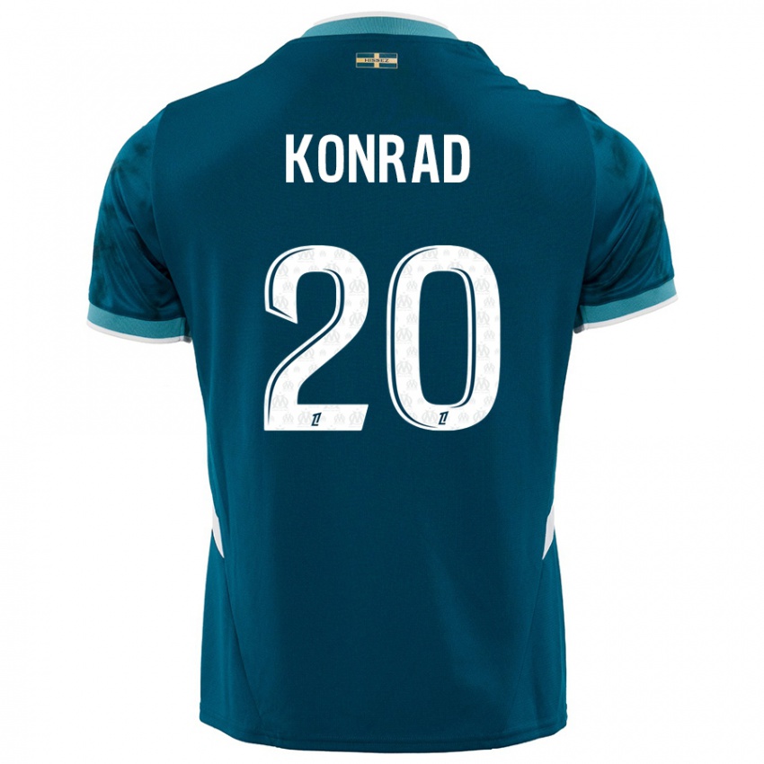 Criança Camisola Konrad De La Fuente #20 Azul Turquesa Alternativa 2024/25 Camisa Brasil