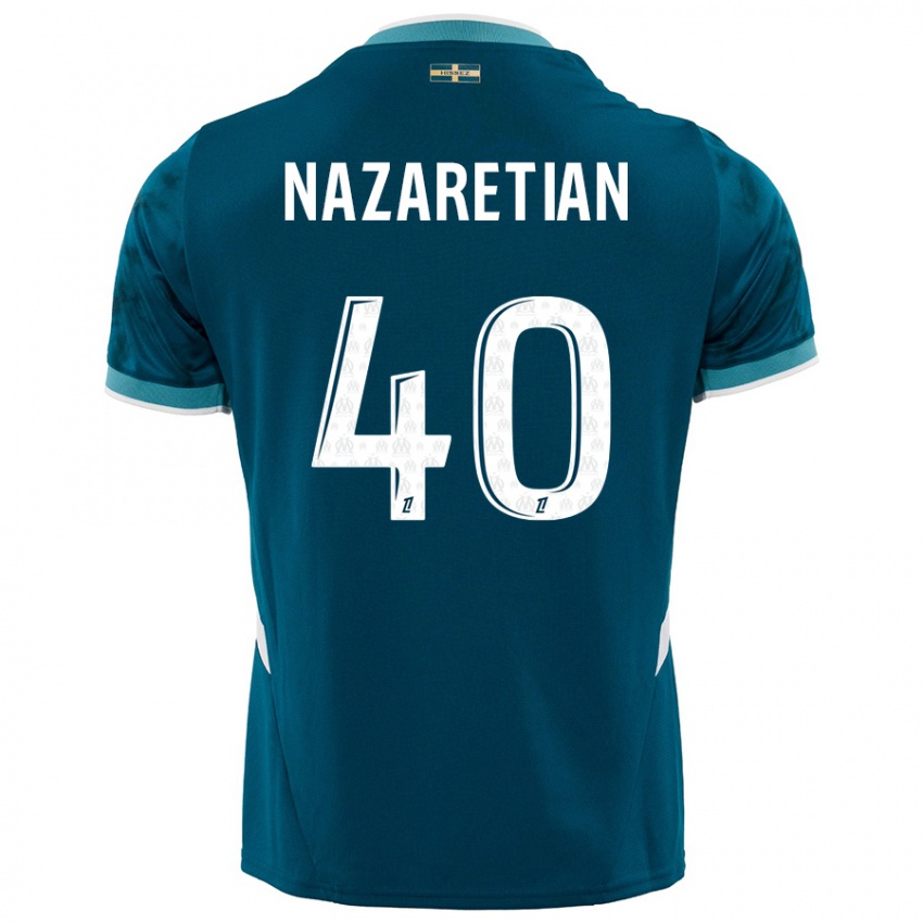 Criança Camisola Manuel Nazaretian #40 Azul Turquesa Alternativa 2024/25 Camisa Brasil