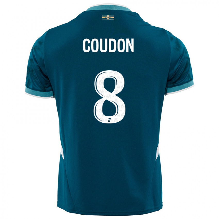 Criança Camisola Marine Coudon #8 Azul Turquesa Alternativa 2024/25 Camisa Brasil