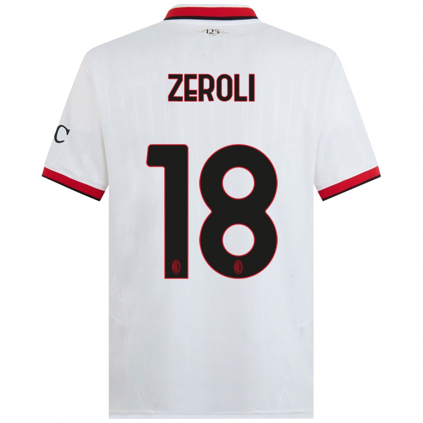 Criança Camisola Kevin Zeroli #18 Branco Preto Vermelho Alternativa 2024/25 Camisa Brasil