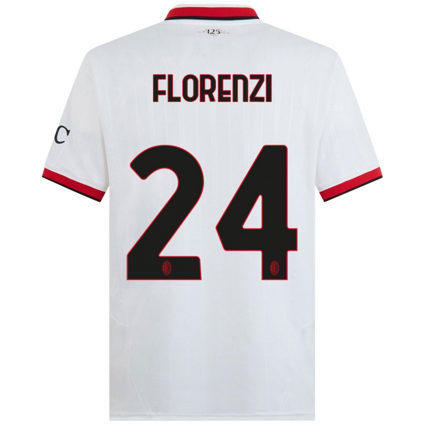 Criança Camisola Alessandro Florenzi #24 Branco Preto Vermelho Alternativa 2024/25 Camisa Brasil