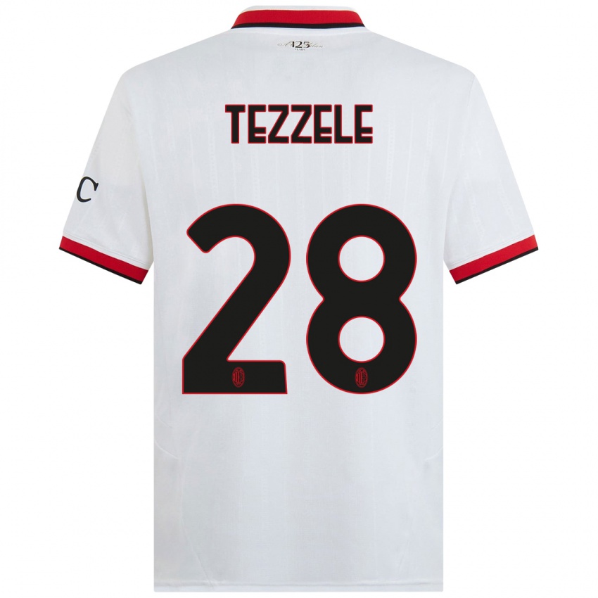 Criança Camisola Matteo Tezzele #28 Branco Preto Vermelho Alternativa 2024/25 Camisa Brasil